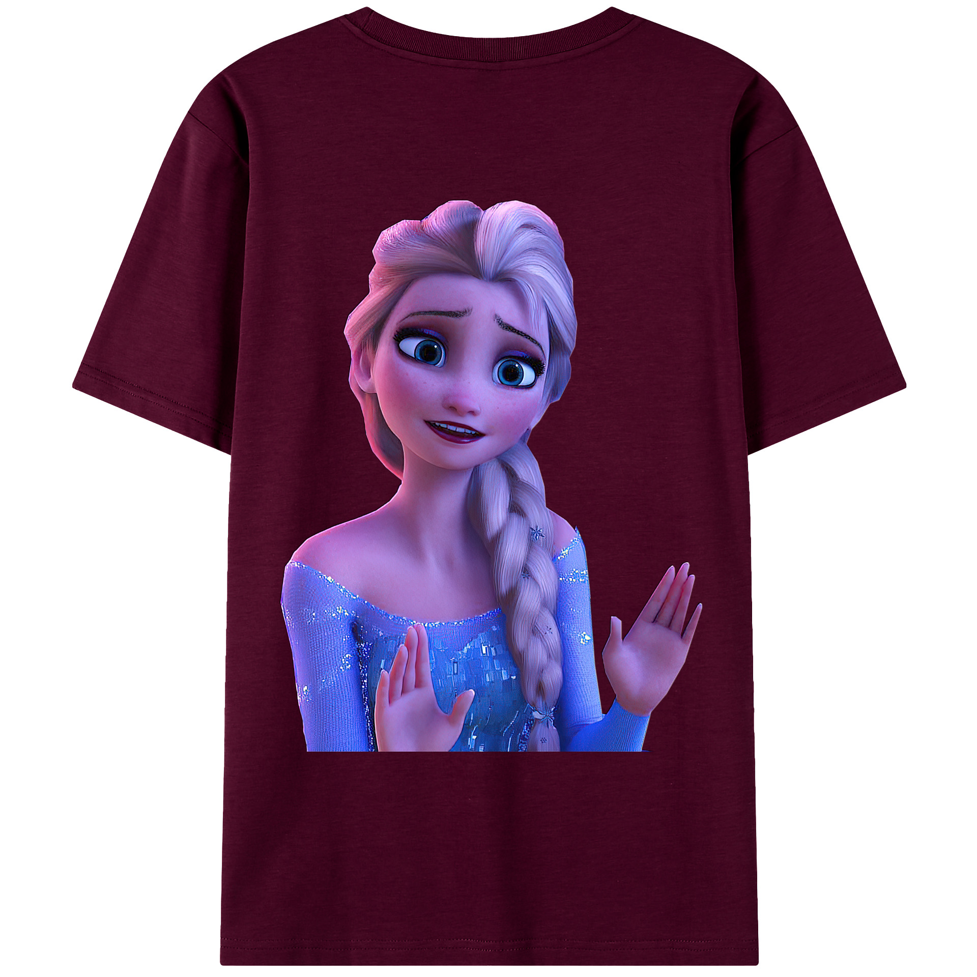 （画像用） アナと雪の女王 アンナ エルサ Frozen Anna Elsa レディース半袖Tシャツ(バックプリント)